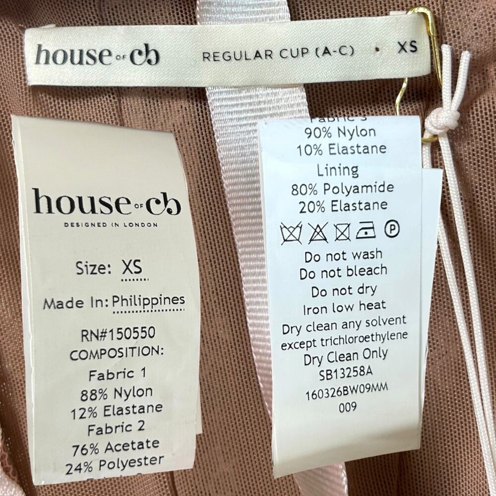 House of CB NWT Women's 'Ayana' Lace Boned Corset Top, Veiled Rose Pink, X-Small - Picture 6 of 12